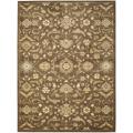 Oushak Brown/ Green Powerloomed Rug (6'7 x 9'1)