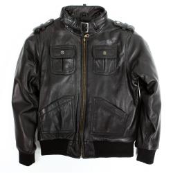 United Face Boy's Lambskin Leather Biker Jacket
