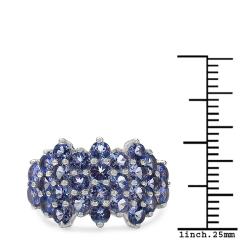 Sterling Silver Tanzanite Cluster Ring (2 4/5ct TGW)