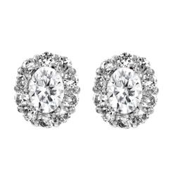 Sterling Silver Clear Cubic Zirconia Celebrity-inspired Stud Earrings