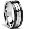 Stainless Steel Men's Two-tone Wedding Band Ring (8 mm)