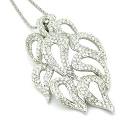 D'sire 18k White Gold 3 4/5ct TDW Diamond Pendant (G-H, VS1-VS2)
