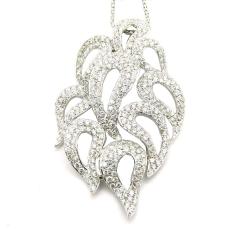 D'sire 18k White Gold 3 4/5ct TDW Diamond Pendant (G-H, VS1-VS2)