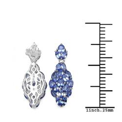 Sterling Silver Tanzanite Cluster Earrings (3 1/5ct TGW)