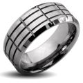 Tungsten Carbide Multi-grooved Beveled Edge Band Ring