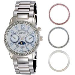 August Steiner Women's Swiss Quartz Multifunction Bracelet Watch with Interchangeable Bezels