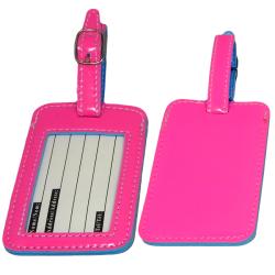 Naftali Pink PVC Luggage ID Tags (Set of 2)