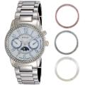 August Steiner Women's Swiss Quartz Multifunction Bracelet Watch with Interchangeable Bezels