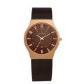 Skagen Denmark Men's Coppertone Case Black Mesh Bracelet Watch
