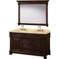 Andover Dark Cherry 60-Inch Solid Oak Bathroom Vanity