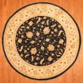 Afghan Hand-knotted Vegetable Dye Black/ Ivory Wool Rug (10' Round)
