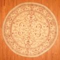 Afghan Hand-knotted Vegetable Dye Ivory Wool Rug (10' Round)