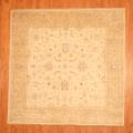 Afghan Hand-knotted Vegetable Dye Ivory/ Beige Wool Rug (8' x 8')