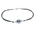 Eternally Haute Sterling Silver Cubic Zirconia Blue Evil Eye Bracelet