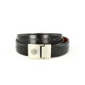 Faddism Men's 'Comme Il Faut' Black Leather Belt (Medium)