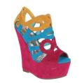 Elegant Women's 'Fairley-1' Fuchsia Wedge Heels