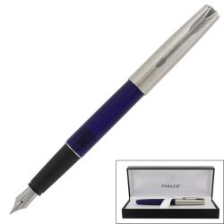 Parker Frontier Translucent Blue Chrome Trim Medium Fountain Pen