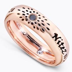 14k Gold Nitez N Daze 1/10ct TDW Black and White Diamond Band (H-I, I1-I2)