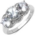 Sterling Silver Crystal Quartz and White Topaz Ring (2 1/3ct TGW)