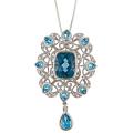 Dyach Sterling Silver London Blue Topaz and White Zircon Necklace