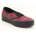 Vans Women's 'Paityn' Red/ Black Plaid Sneakers (Size 6.5)