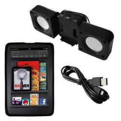 SKQUE Amazon Kindle Fire Silicone Case/ Fold-up Speaker/ Micro USB Cable