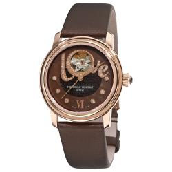 Frederique Constant Women's 'Automatic' Brown Love Heart Beat Watch