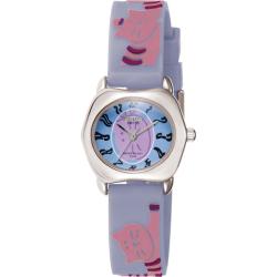 Activa Juniors Light Blue Rubber With Lilac Cat Design Watch