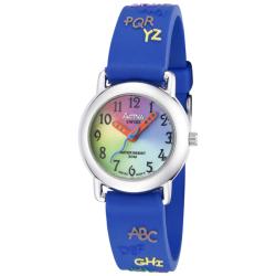 Activa Juniors Blue Rubber With Multicolor Alphabet Design Watch