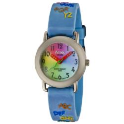 Activa Juniors Light Blue Rubber With Multicolor Alphabet Design Watch