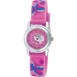 Activa Juniors Hot Pink Rubber With Multicolor Butterfly Design Watch