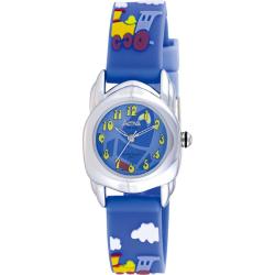 Activa Juniors Light Blue Rubber With Multicolor Train Design Watch