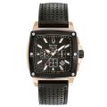 Bulova Men's 'Marine Star' Black Leather Watch