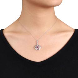 Miadora 10k White Gold 1/2ct TDW Pink Diamond Pendant Necklace (H-I)