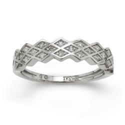 Sterling Silver 1/6ct TDW Diamond Lattice Ring (H-I, I2-I3)
