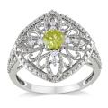 Miadora 10k White Gold 1/2ct TDW Yellow Diamond Ring (H-I, I1-I2)