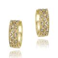 18k Gold over Sterling Silver Diamond Accent Cuff Earrings
