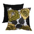 Pillow Perfect Yellow/ Green Floral Flocked Throw Pillow