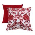Pillow Perfect Red Damask Flocked Throw Pillow