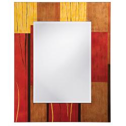 Brendon Red Wood Abstract Mirror