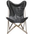 Butterfly Black Bi-Cast Leather Folding Chair