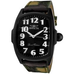 Invicta Men's 'Lupah' Green Camouflage Genuine Leather Watch