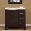 Silkroad Exclusive Natural Stone Countertop Bathroom Single Sink Cabinet ...