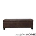angelo:HOME Kent Coffee Brown Renu Leather Wall Hugger Trunk Storage Ottoman