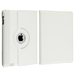 White 360 Swivel Leather Case for Apple iPad 2