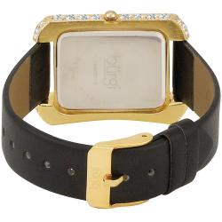 Burgi Women's Rectangular Mother of Pearl Crystal Watch