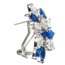 Cano Brass Blue and White Cubic Zirconia Earrings