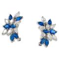 Cano Brass Blue and White Cubic Zirconia Earrings