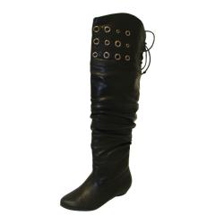 Bucco Women's Black Slouch Over-the-Knee Boots