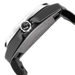 Lucien Piccard Italy Women's 'Celano' Black Ceramic and Stainless Steel Watch